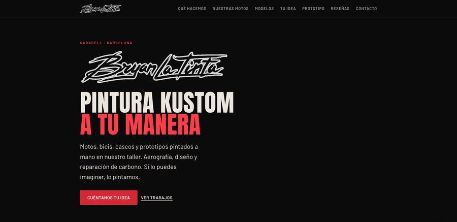Captura de la web de Bryan La Tinta